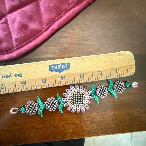handmade mexicana seed bead bracelet - Picture 2 of 3